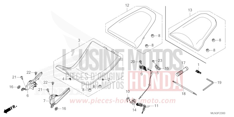 SITZ von Africa Twin Mechanik GRAND PRIX RED (R380B) von 2024